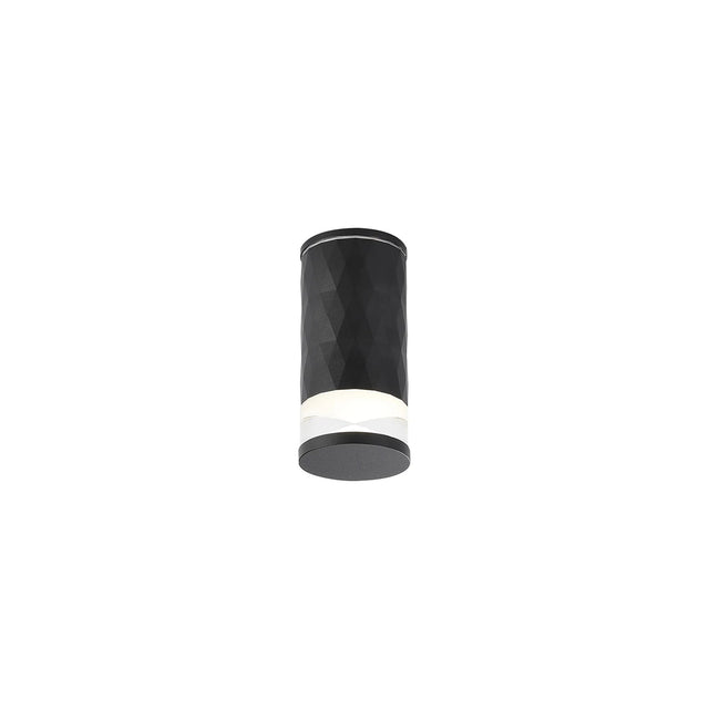 Khazri Diamond Pattern Ceiling  With X Pattern Acrylic Shade,  1 x GU10, IP54, Black/Clear/Frosted