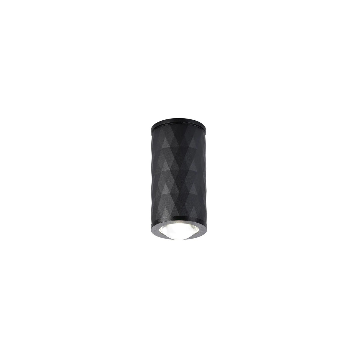 Khazri Diamond Pattern Ceiling  With Dome Acrylic Shade,  1 x GU10, IP54, Black/Clear/Frosted