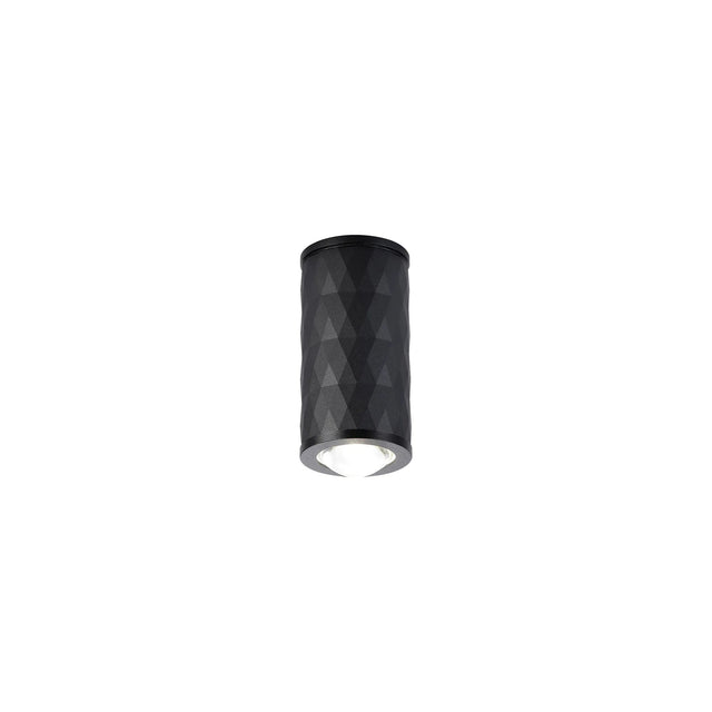 Khazri Diamond Pattern Ceiling  With Dome Acrylic Shade,  1 x GU10, IP54, Black/Clear/Frosted