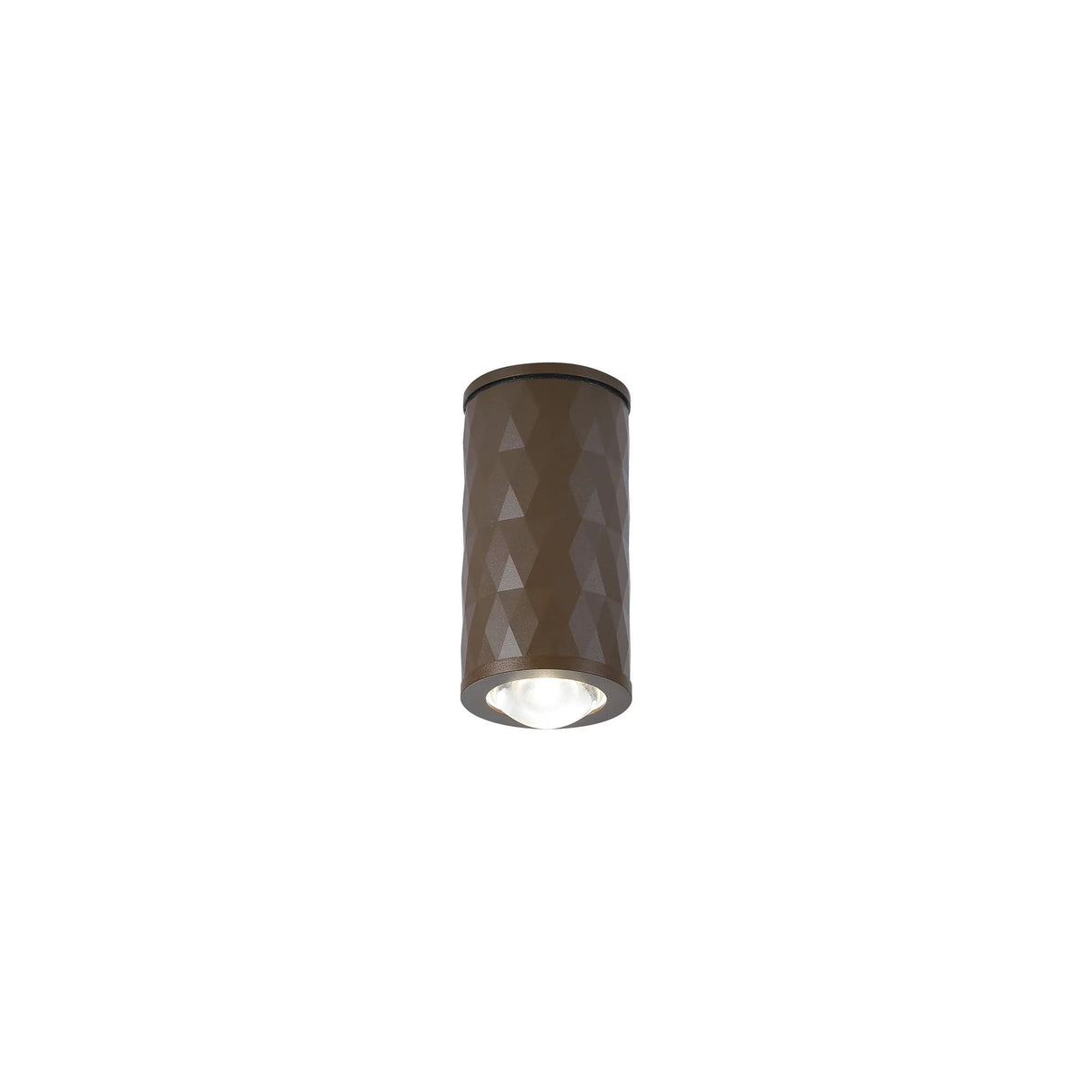 Khazri Diamond Pattern Ceiling  With Dome Acrylic Shade,  1 x GU10, IP54, Dark Brown/Clear/Frosted