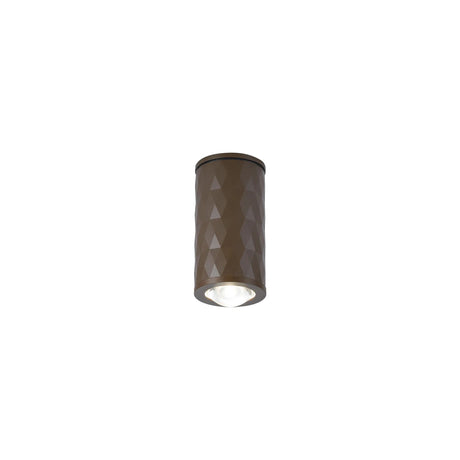 Khazri Diamond Pattern Ceiling  With Dome Acrylic Shade,  1 x GU10, IP54, Dark Brown/Clear/Frosted