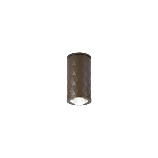 Khazri Diamond Pattern Ceiling  With Dome Acrylic Shade,  1 x GU10, IP54, Dark Brown/Clear/Frosted
