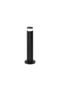 Khazri Ribbed Line 35cm Post Lamp With X Pattern Acrylic Shade, 1 x GU10, IP54, Black/Clear/Frosted