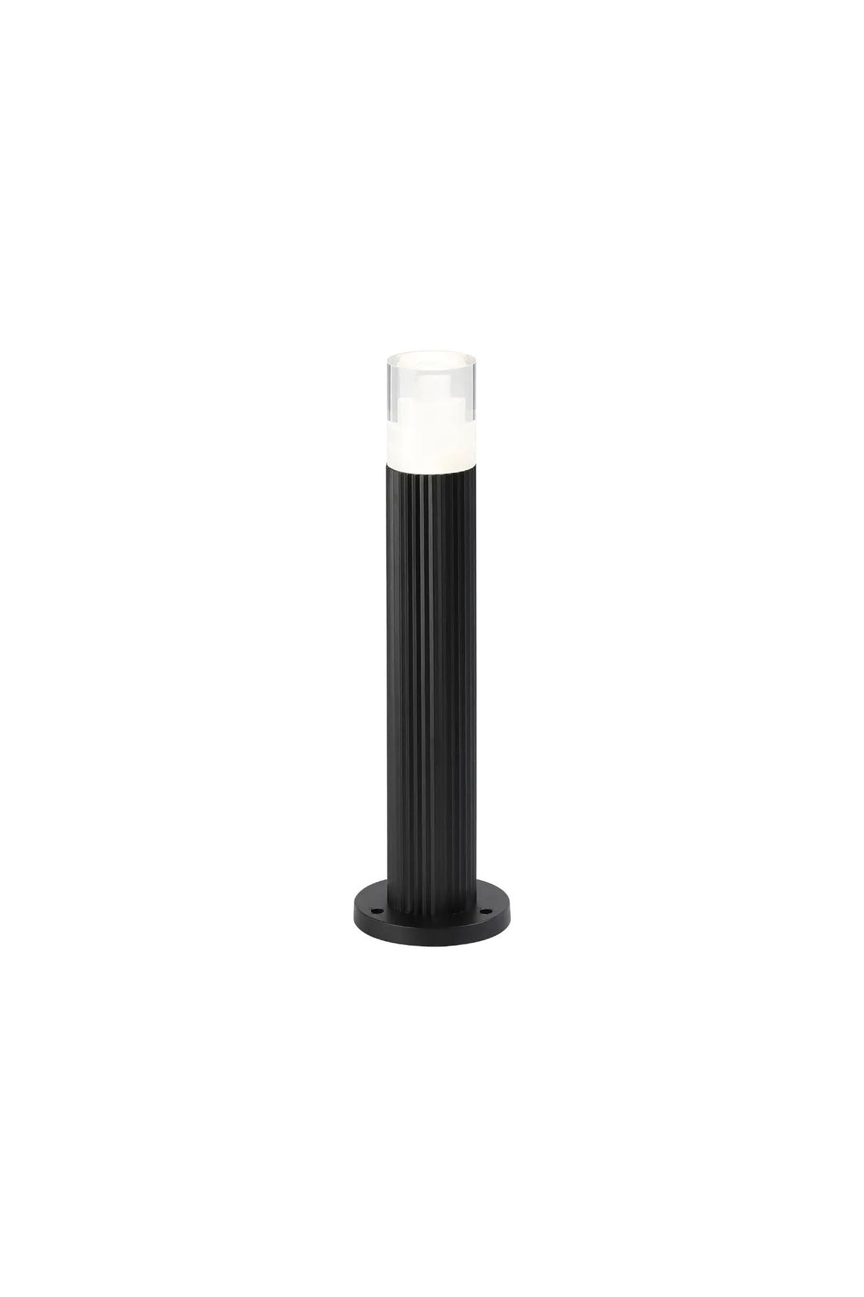 Khazri Ribbed Line 35cm Post Lamp With Tier Pattern Acrylic Shade, 1 x GU10, IP54, Black/Clear