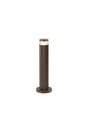 Khazri Ribbed Line 35cm Post Lamp With X Pattern Acrylic Shade, 1 x GU10, IP54, Dark Brown/Clear/Frosted