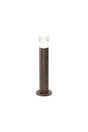 Khazri Ribbed Line 35cm Post Lamp With Tier Pattern Acrylic Shade, 1 x GU10, IP54, Dark Brown/Clear