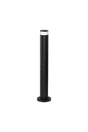 Khazri Ribbed Line 55cm Post Lamp With X Pattern Acrylic Shade, 1 x GU10, IP54, Black/Clear/Frosted