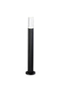 Khazri Ribbed Line 55cm Post Lamp With Tall Diagonal Pattern Acrylic Shade, 1 x GU10, IP54, Black/Clear/Frosted