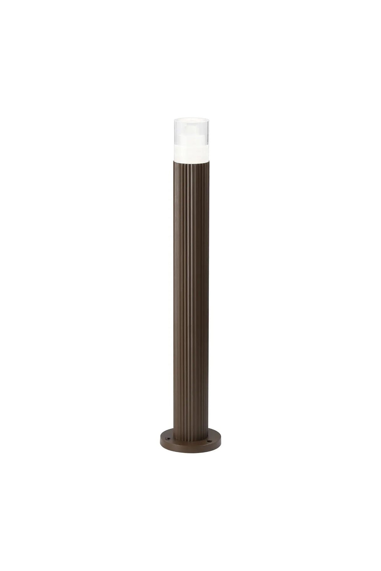 Khazri Ribbed Line 55cm Post Lamp With Tier Pattern Acrylic Shade, 1 x GU10, IP54, Dark Brown/Clear