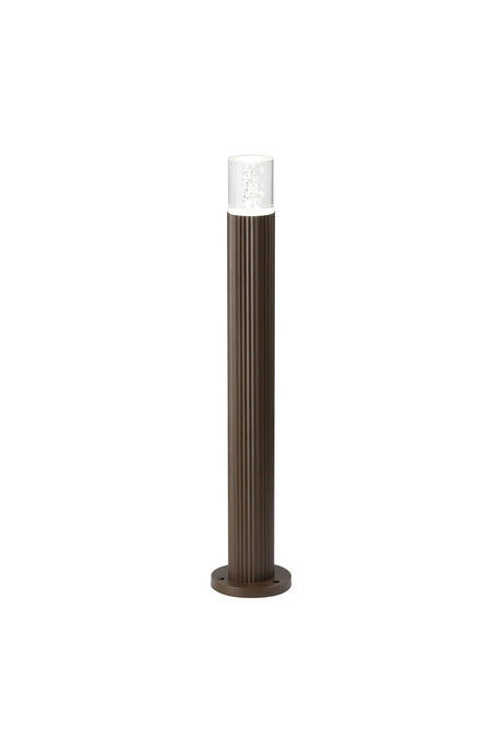 Khazri Ribbed Line 55cm Post Lamp With Bubble Acrylic Shade, 1 x GU10, IP54, Dark Brown/Clear