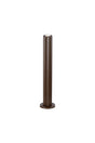 Khazri Ribbed Line 55cm Post Lamp With Dome Acrylic Shade, 1 x GU10, IP54, Dark Brown/Clear/Frosted