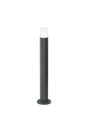 Khazri Ribbed Line 55cm Post Lamp With Horizontal Line Acrylic Shade, 1 x GU10, IP54, Grey/Clear/Frosted