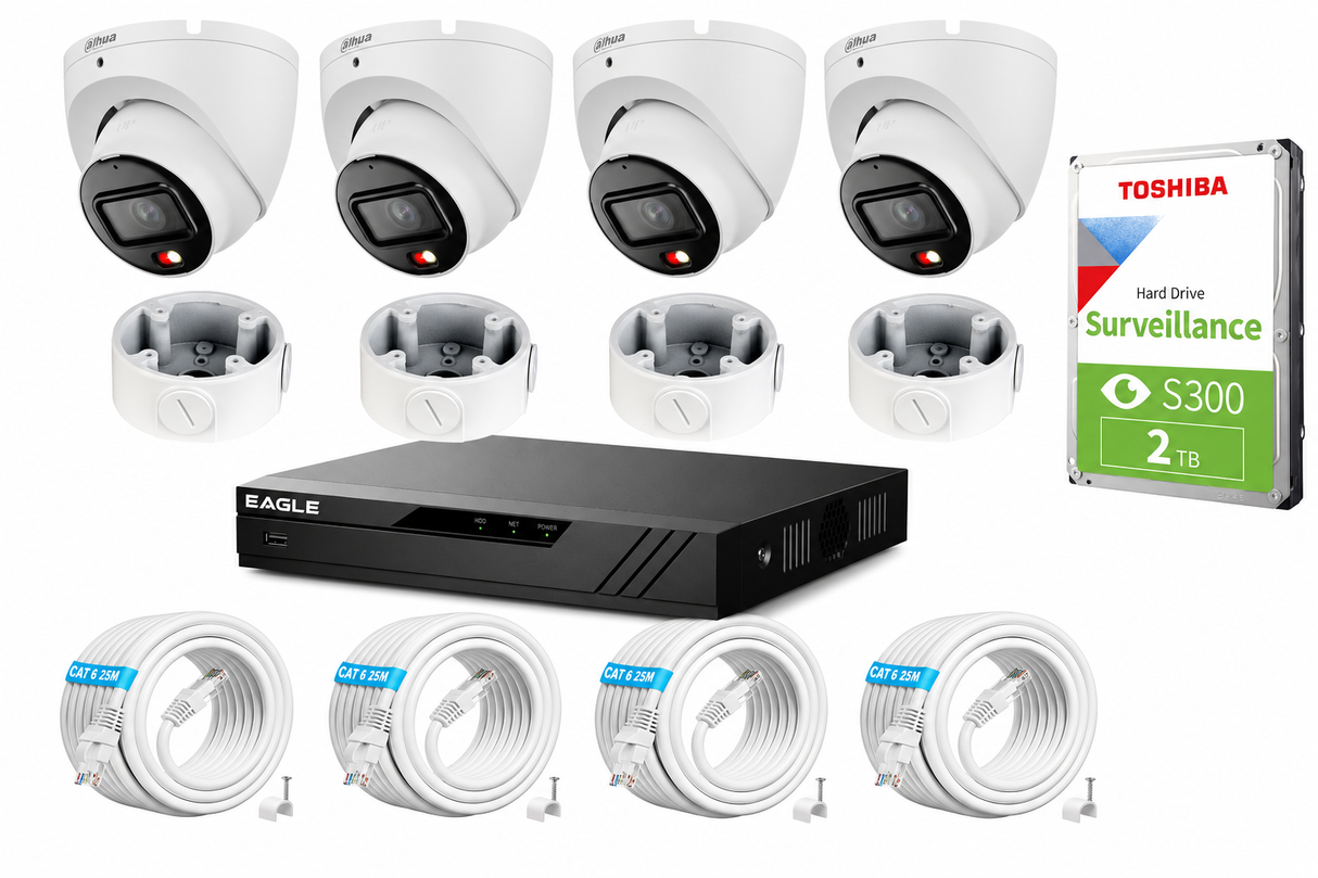 Dahua IP 4 x Camera CCTV Kit 6MP WITH 2TB HDD