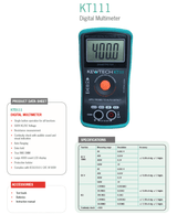 Kewtech KT111 500V TRMS Digital Multimeter