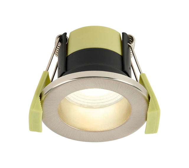 Lavery 4W, Triac Dimmable 4CCT LED Fire Rated Downlight, Cut Out: 42mm, 360lm, 60° Deg, IP65 DRIVER INC., Satin Nickel