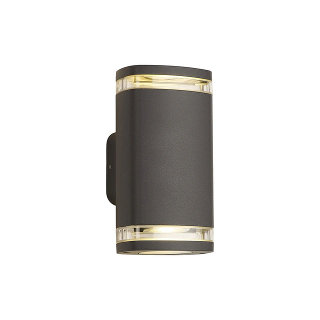 Latchford Wall Lamp 2 x GU10, IP54, Grey/Clear