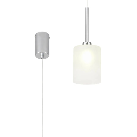 Lathen Single Pendant 2m, 1 x G9, Polished Chrome/Frosted Type B Shade