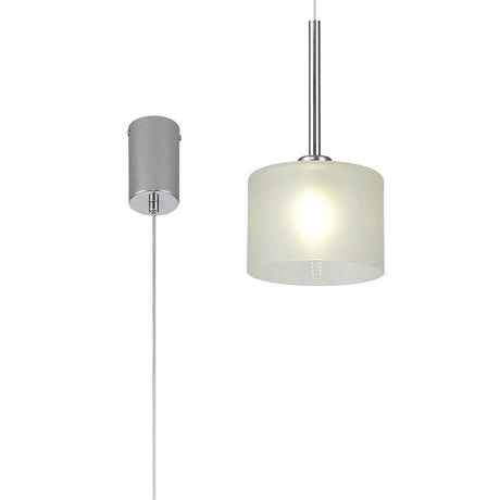 Lathen Single Pendant 2m, 1 x G9, Polished Chrome/Frosted Type C Shade
