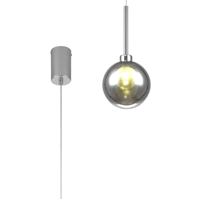Lathen Single Pendant 2m, 1 x G9, Polished Chrome/Chrome/Frosted Type G Shade
