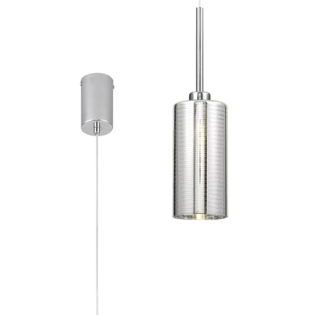 Lathen Single Pendant 2m, 1 x G9, Polished Chrome/Chrome Lined Type A Shade