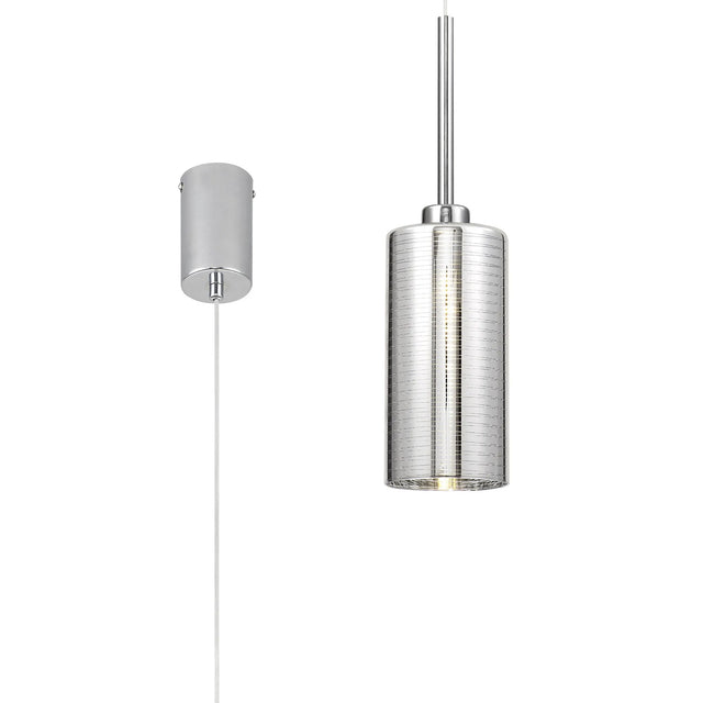 Lathen Single Pendant 2m, 1 x G9, Polished Chrome/Chrome Lined Type A Shade