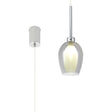 Lathen Single Pendant 2m, 1 x G9, Polished Chrome/Smoke/Frosted Type D Shade