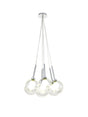 Lathen Cluster Pendant 1.5m, 7 x G9, Polished Chrome/Clear/Frosted Type G Shade