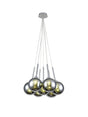 Lathen Cluster Pendant 1.5m, 7 x G9, Polished Chrome/Chrome/Frosted Type G Shade