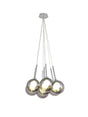 Lathen Cluster Pendant 1.5m, 7 x G9, Polished Chrome/Smoked/Frosted Type G Shade