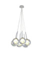 Lathen Cluster Pendant 1.5m, 7 x G9, Polished Chrome/Iridescent/Frosted Type G Shade