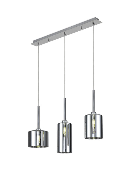 Lathen Linear Pendant 2m, 3 x G9, Polished Chrome/Chrome Type A,B,C Shade