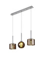 Lathen Linear Pendant 2m, 3 x G9, Polished Chrome/Copper/Frosted Type C,G Shade