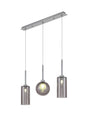 Lathen Linear Pendant 2m, 3 x G9, Polished Chrome/Smoked/Frosted Type A,G Shade