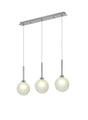 Lathen Linear Pendant 2m, 3 x G9, Polished Chrome/Frosted Type G Shade