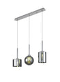 Lathen Linear Pendant 2m, 3 x G9, Polished Chrome/Chrome/Frosted Type B,C,G Shade