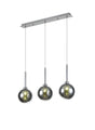 Lathen Linear Pendant 2m, 3 x G9, Polished Chrome/Chrome/Frosted Type G Shade