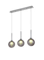 Lathen Linear Pendant 2m, 3 x G9, Polished Chrome/Smoked/Frosted Type G Shade