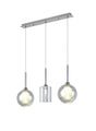 Lathen Linear Pendant 2m, 3 x G9, Polished Chrome/Iridescent/Frosted Type B,G Shade