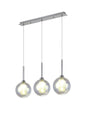 Lathen Linear Pendant 2m, 3 x G9, Polished Chrome/Iridescent/Frosted Type G Shade