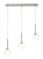 Lathen Linear Pendant 2m, 3 x G9, Polished Chrome/Frosted/Clear Type M Shade