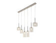 Lathen Linear Pendant 2m, 6 x G9, Polished Chrome/Clear Type A,B,C Shade