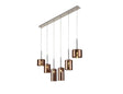 Lathen Linear Pendant 2m, 6 x G9, Polished Chrome/Copper Type A,B,C Shade