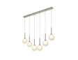 Lathen Linear Pendant 2m, 6 x G9, Polished Chrome/Frosted Type G Shade