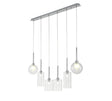 Lathen Linear Pendant 2m, 6 x G9, Polished Chrome/Clear/Frosted Type A,B,G Shade