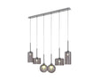 Lathen Linear Pendant 2m, 6 x G9, Polished Chrome/Smoked/Frosted Type A,C,G Shade