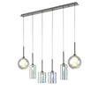 Lathen Linear Pendant 2m, 6 x G9, Polished Chrome/Iridescent/Frosted Type A,B,G Shade