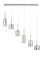 Lathen Linear Pendant 2m, 6 x G9, Polished Chrome/Chrome Lined Type A,B,C Shade