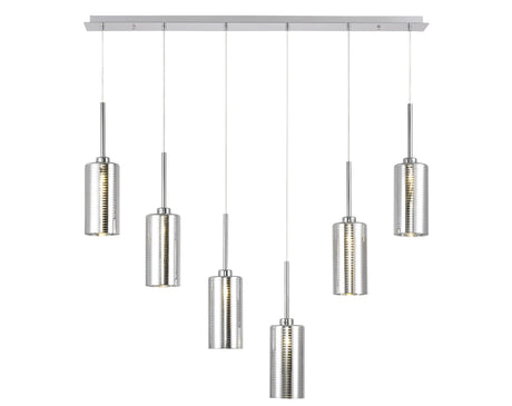 Lathen Linear Pendant 2m, 6 x G9, Polished Chrome/Chrome Type A Shade