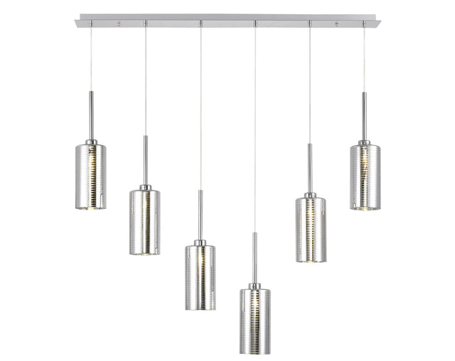 Lathen Linear Pendant 2m, 6 x G9, Polished Chrome/Chrome Type A Shade