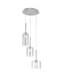 Lathen Round Pendant 2m, 3 x G9, Polished Chrome/Clear Type A,B,C Shade